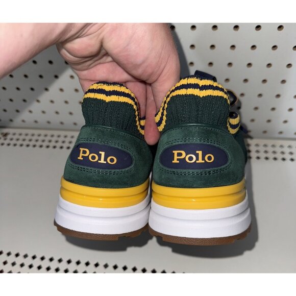 Polo Ralph Lauren Trackster 200II Mens Athletic Shoes Size 10 Green Yellow Blue - Picture 3 of 8